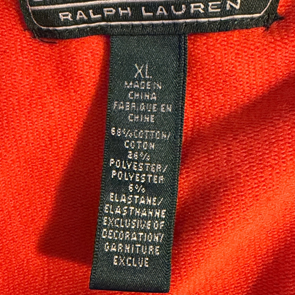 Lauren Ralph Lauren Active Orange Red Navy Blue Colorblock Zip Front Jacket - Picture 9 of 11